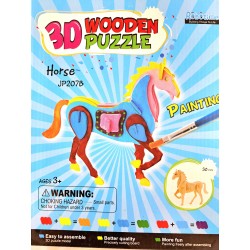 Puzzle 3D+farby -koń