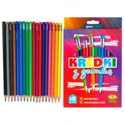 Kredki  z gumką, 24szt.